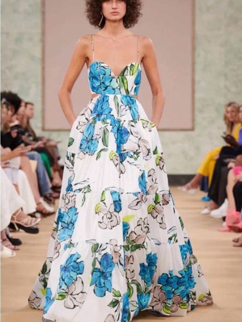 AJE Tiered Botanical Dress Cool Camella Size 4